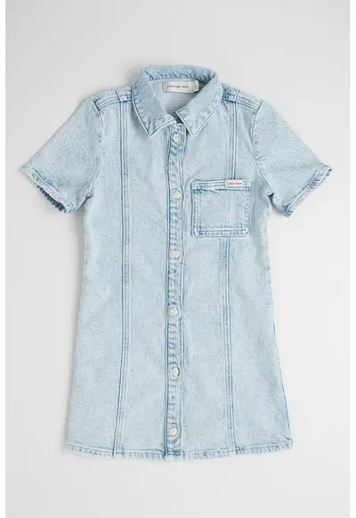 Rochie slim fit din denim - Albastru deschis
