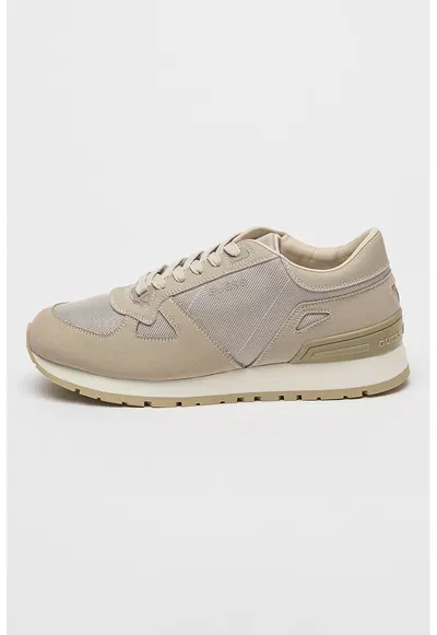 Pantofi sport din piele ecologica cu sireturi - Maro taupe deschis