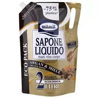 Rezerva sapun lichid cu ulei de argan si miere, 2 litri, MilMil Engros