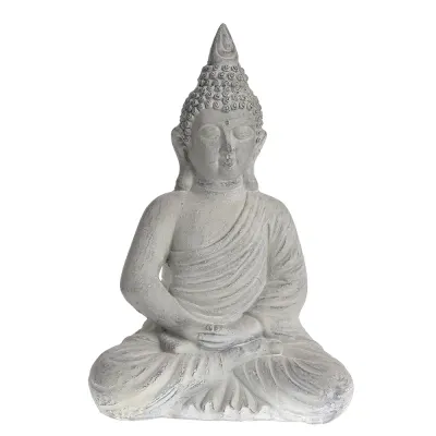 Decoratiune Buddha gri antichizat 60 cm