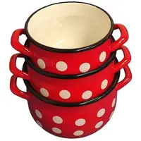 Set Oale Mici Bombate, Emailate, cu Buline, 2.5 / 3 / 4 l, 3 Bucati, Perfect Home