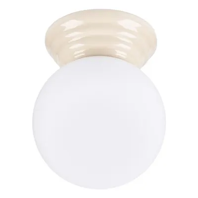 Plafonieră bej din ceramică cu abajur din sticlă ø 12 cm Farsa – Sollux