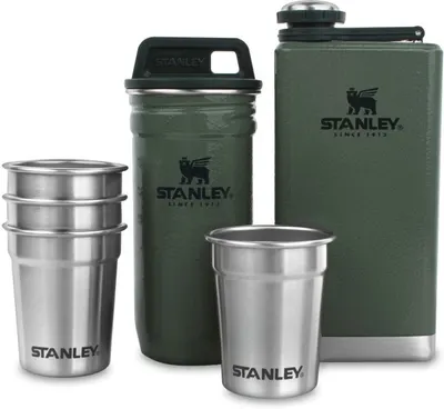 Shot glass set Stanley - Pre-Party, Flask, 4 buc. pahare, verde