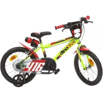 Bicicleta copii 4-6 ani, 16 inch, Galben, Dino Bikes DB416US03YE