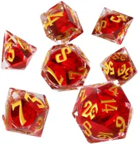 Set de zaruri GlassStaff - Liquid Core RPG Dice Set, Hemomancery (7 buc.)