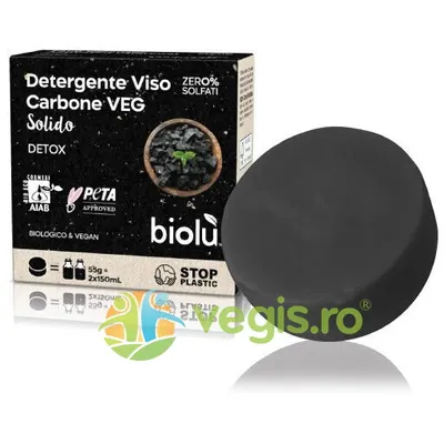 Gel de Curatare Solid pentru Fata cu Carbune Activ Bio 55g