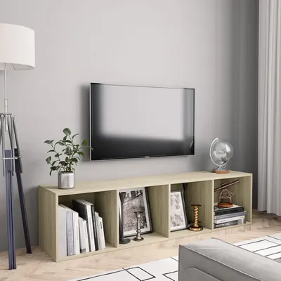 vidaXL Bibliotecă/Comodă TV, stejar sonoma, 143x30x36 cm