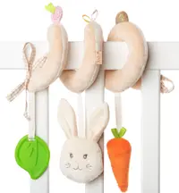 Jucarie spirală pentru bebeluși Tedsy - Iepuraș, 10 х 24 cm