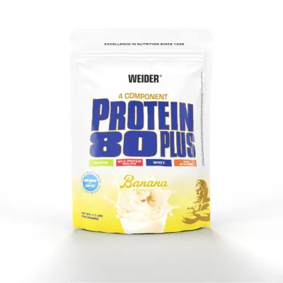 Pudră proteică, Weider, Protein 80+, banană, 500 g