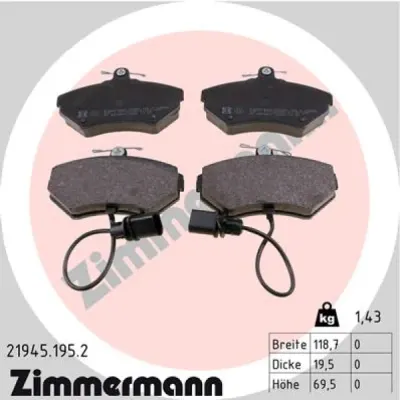 Set placute frana, frana disc ZIMMERMANN 21945.195.2