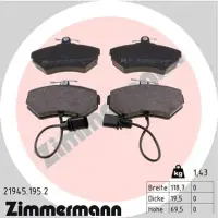 Set placute frana, frana disc ZIMMERMANN 21945.195.2