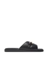 Slapi dama - negru - piele naturala -