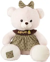 Jucărie de pluș Amek Toys - Teddy girl într-o rochie verde, 40 cm