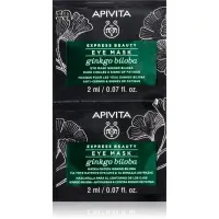 Apivita Express Beauty Eye Mask Gingko Biloba masca pentru ochi împotriva ridurilor și a cearcănelor întunecate 2x2 ml