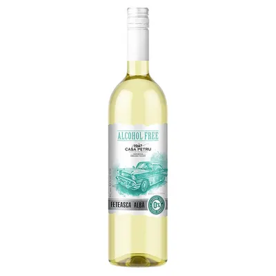 Vin alb demidulce, fara alcool, Feteasca Alba, 750ml, Casa Petru