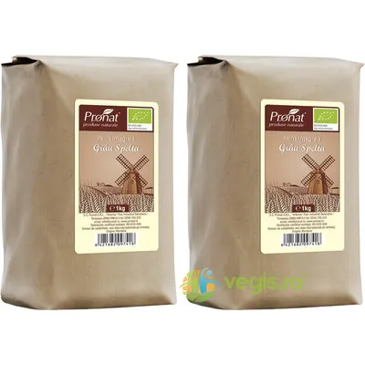 Pachet Faina Integrala de Grau Spelta Ecologica/Bio 1kg+1kg