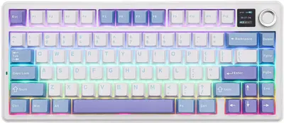 Tastatură mecanică Aula - F75 MAX, wireless, LEOBOG Reaper, RGB, alb/albastru/mov