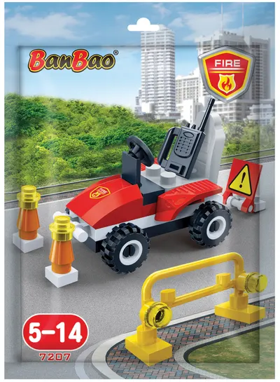 Mini set de construcții BanBao - Fireman Buggy, 33 de piese
