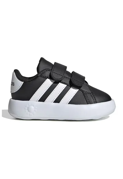Pantofi sport din piele ecologica cu velcro Grand Court 2.0 - Negru/Alb optic