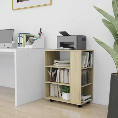 vidaXL Dulap cu roți, stejar sonoma, 60x35x75 cm, lemn prelucrat