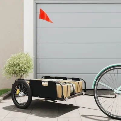 Gossi remorca de bicicleta, negru, textil oxford si fier