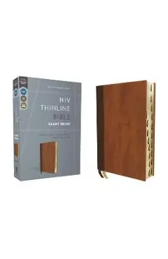 Niv, Thinline Bible, Giant Print, Leathersoft, Brown, Red Letter, Thumb Indexed, Comfort Print