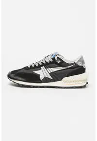 Pantofi sport Running Marathon M2000 cu garnituri de piele intoarsa - Negru/Argintiu