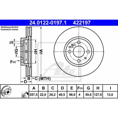 Disc frana ATE 24.0122-0197.1