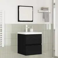 vidaXL Set de mobilier pentru baie 2 buc. Stejar negru și Alb