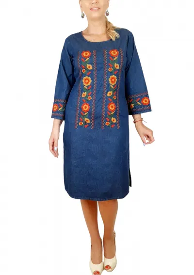 Rochie Traditionala din denim Sanda 36
