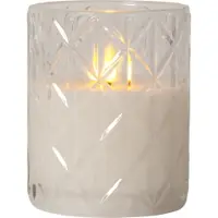 Lumânare de ceară cu LED alb în sticlă Star Trading Flamme Romb, înălțime 12,5 cm