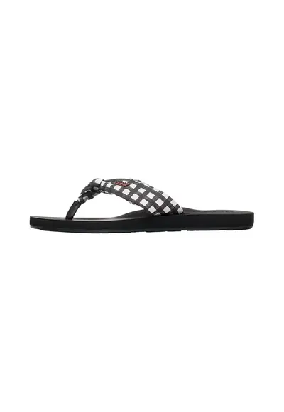 Papuci flip-flop cu garnituri cu imprimeu Paia V - Alb/Negru stins