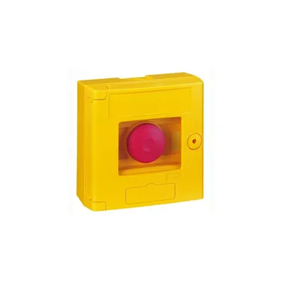 Break glass emergency box-2 position-surface mounting-IP44-yellow box cuout LED