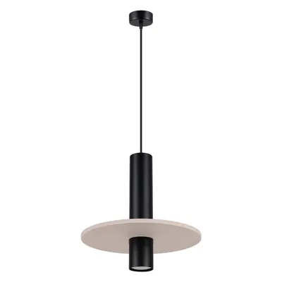 Lustră neagră/bej din metal ø 30 cm Olisa – Sollux