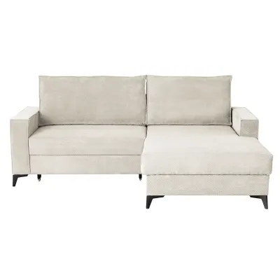 Coltar extensibil FREDERIC, cu arcuri si lada depozitare, colt dreapta, bej, 235x160x95 cm
