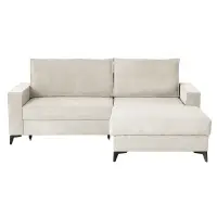 Coltar extensibil FREDERIC, cu arcuri si lada depozitare, colt dreapta, bej, 235x160x95 cm