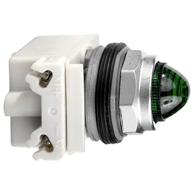 Lampa Octog. Ø 30 - Verde - Bec Incand. Ba 9S - 230 V C.A./C.C. - Ip66