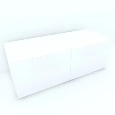 Armonia Comoda alba cu 2 usi cu sistem "PUSH TO OPEN" fronturi MDF Alb Lucios
