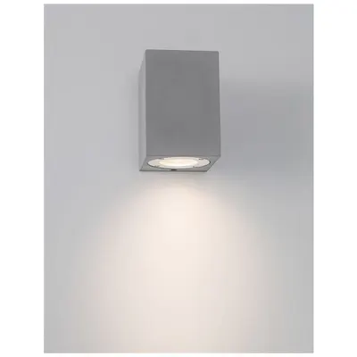Aplica FUENTO Gray Concrete Sticla Diffuser LED GU10 1x7 Wat IP65 100-240 Volt Fara bec Deschis jos