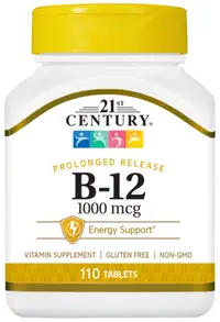 Vitamin B-12 Prolonged Release, 1000 mcg, 110 tablete, 21st Century
