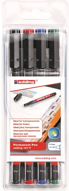 Set de markere permanente Edding 141 - 4 culori , F