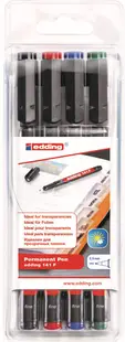 Set de markere permanente Edding 141 - 4 culori , F