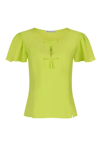 Bluza cu funde decorative si maneci fluture