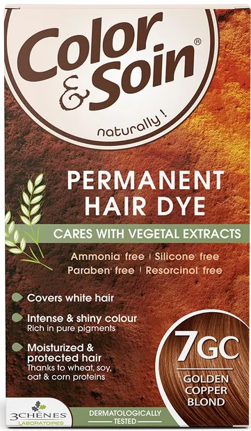 3 Chenes Color & Soin Vopsea de păr, 7GC Culoarea blond cupru auriu