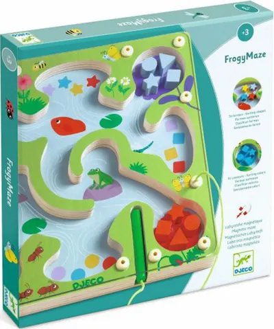 Joc magnetic de sortare Djeco - Labirint de broaște