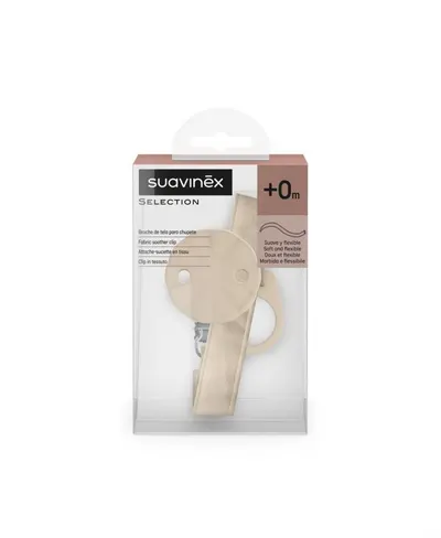 Lantisor clips pentru suzeta Suavinex Wonderland bej