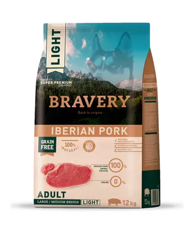 Hrana Uscata Caini, Bravery Dog, Large-Medium Adult, Porc Iberic, 12 kg