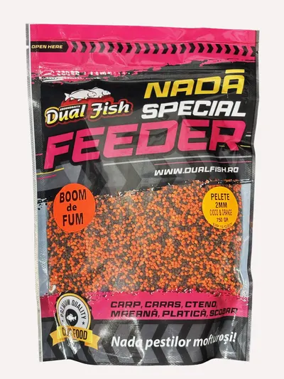 Pelete 2mm, Boom de Fum Special Feeder, Aroma de Cioco&orange, 750gr, Dual Fish