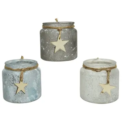 Suport pentru lumanare - Glitter, Star, Jute Rope - mai multe modele