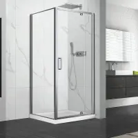 Cabina dus patrata culoare crom 90x90 cm, Mediterraneo, Andina